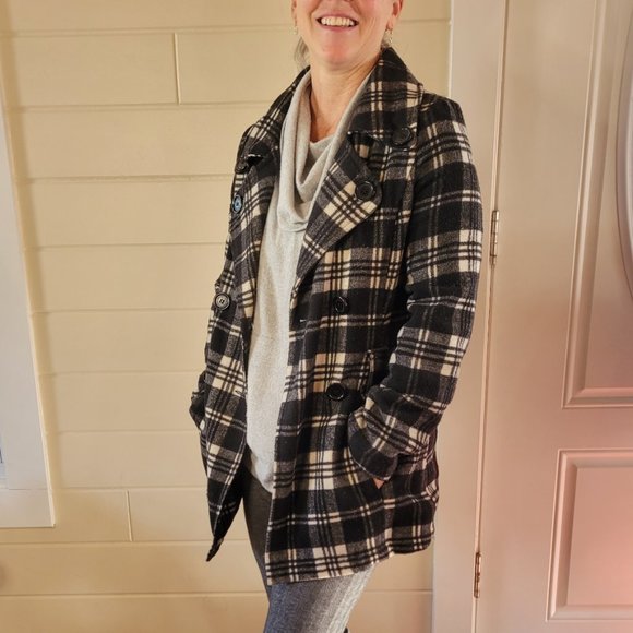 Plaid Pea Coat